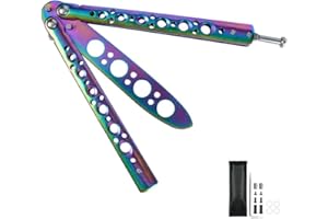 BILYSKEP Rainbow Butterfly Messer, Ungeschärfte Klinge Übungs Trainings Butterfly Balisong Knife Trainer (Mehrfarbig)
