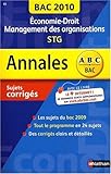 Image de Economie-Droit, Management des organisations, STG : Annales 2010