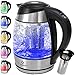 Produktbild KESSER® 1,8L Edelstahl Wasserkocher mit LED Beleuchtung-Farbe je nach Temperaturwahl 60, 70, 80, 90, 100 °C | Glaswasserkocher ink. Teesieb-Einsatz und Kalk-Filter | Warmhaltefunktion