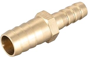 TA-VIGOR Straight Brass Barb Fitting Reducer, 12mm to 8mm Brass Reducer Fittings Straight Connector for Water Gas Oil Boat Air Pipe