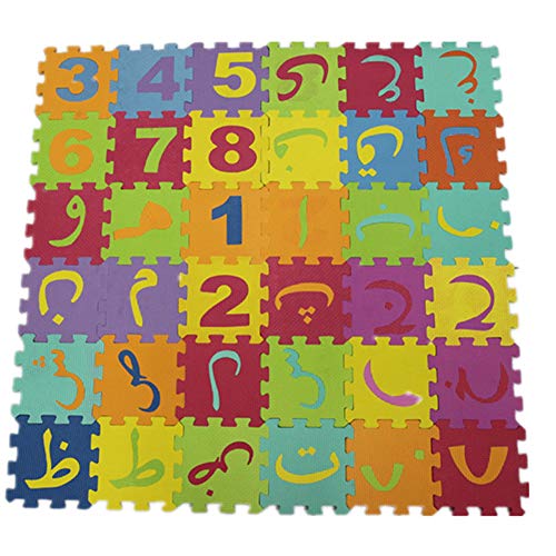 Preisvergleich Produktbild flybuild 90cm Russisches arabisches Alphabet scherzt Teppich-Schaum Eva Shaggy Puzzlespiel-kriechende Matte Arabic Letters
