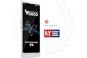 ‎VASCO ELECTRONICS Vasco Translator V4 Sprachübersetzer | Übersetzungsgerät | Übersetzt lebenslang gratis | 108 Sprachen | Spracheingabe und Sprachausgabe | Foto Übersetzer | Farbe: Pearl White