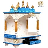 Kamdhenu Art And Craft Wooden Temple, Multicolour