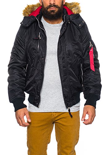Herren Bomberjacke Winterjacke - mehrere Farben ID459, Gre:XXL;Farbe:Schwarz