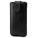 Produktbild PLM "Mut" Schwarz Samsung Galaxy S4 IV Hülle Tasche Etui Case Ledertasche Pouch - Mit Rausziehlasche, Handarbeit, 100% Passgenau