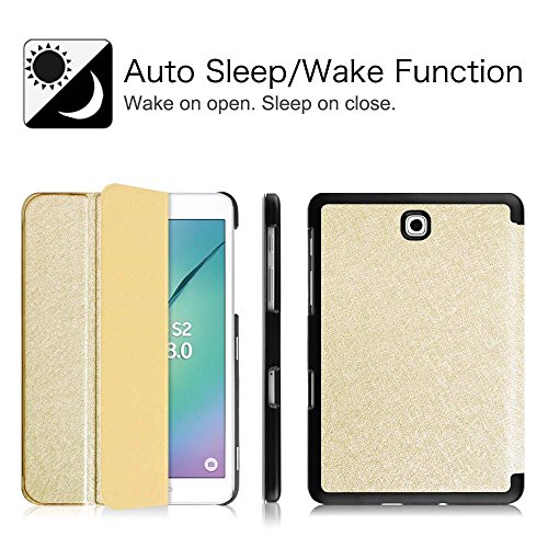 Fintie Samsung Galaxy Tab S2 8.0 Hülle Case – Ultra Schlank Superleicht Ständer Smart Shell Cover Schutzhülle Tasche mit Auto Schlaf / Wach Funktion für Samsung Galaxy Tab S2 8.0 T710 / T715 / T719 (8 Zoll) Tablet-PC, Schwarz - 2