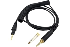 Taoricen Cavo audio Compatibile con Pioneer DJ HDJ-CUE1 HDJ-CUE1BT HDJ-X5 HDJ-X7 HDJ-S7 Cuffie, Retrattile Cavo a molla, con 6,35 mm Adattatore (2,5 m)
