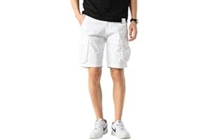 TONY BACKER Pantaloncini Cargo Uomo Shorts Vintage Cotone Multi-Tasca Estate Pantaloni Corti Cargo F7215