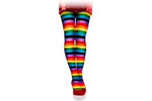 Acan Tradineur - Pantis con rayas arco iris, 90% poliéster y 10% licra, complemento para disfraces, carnaval, Halloween, cosplay, fiestas (Adulto - 165/180 cm)