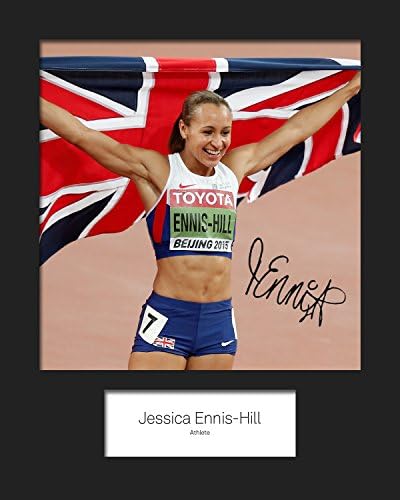 JESSICA ENNIS-HILL Signed Mounted Photo 10 x 8 Print