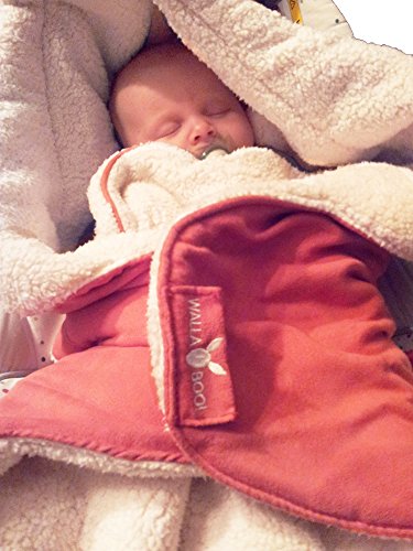 Preisvergleich Produktbild Wallaboo Einschlagdecke für Babyschale, Autokindersitz, für Kinderwagen, Buggy, Babybett, Schönen Blumenform, Veloursleder und fleece, 85 x 85 cm, 0 - 12 Monaten, Farbe: Rot
