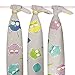 3 x CUTE OWLS New Design 100% Natural Cotton Baby Muslin Squares, Newborn Nappies, Cloths, Swaddles, Bibs, Wipes, Reusable Nappy, Lovely Gift for Newborn Baby Girl or Baby Boy