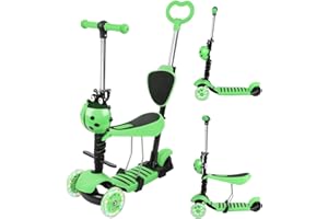 LIUNNCC Trottinette Enfant évolutive pour Enfants 3 en 1,Multifonctionnel,Trottinette pour Enfant,Scooter de 2 à 8 Ans + Fonction vélo d'équilibre LED,pour Fille Garcon