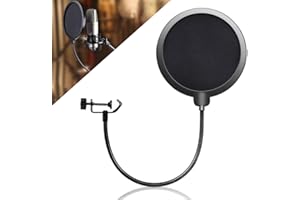 NOCHME Anti Pop Filtro De Microfono Para Blue Yeti Yeti Pro Snowball O Cualquier Otro Micrófono, Con Doble Capa De Sonido, Protector De Viento Y Micrófono, Universal Antipop Filter De Micrófono