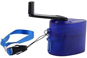 Eawfgtuw Portable USB Hand Crank Charger Manual Dynamo GeneratorPower Bank, Hiking Power Supply, Power Outage Solution for Mobile Phones Outdoor Activities Travel(Blue)