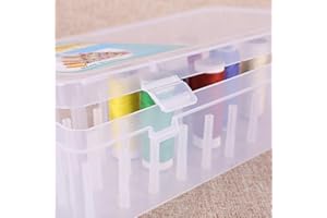 FLOWERINGBETER Caja organizadora de hilos de coser con gran capacidad para evitar que se tuerzan las bobinas