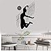 Produktbild wandaufkleber fenster Sport-Volleyball-Netz-Ball-Frauen-Eignungs-Frau