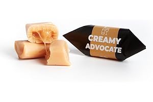 ‎MR FUDGESTO ARTISAN DELICACIES Traditionelle Karamellbonbons - Handgefertigt & Frisch Fudge - Geschmack: Cremiger Eierlikör - Mr Fudgesto Süßigkeiten aus Karamell - Kuhbonbon - Box 250 g