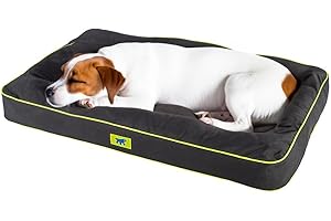 Ferplast Cuccia Ortopedica per Cani Media Materassino per Cani Impermeabile e Antigraffio Cuccia Morbida Polo, 80 x 50 x h 8 CM, NERO