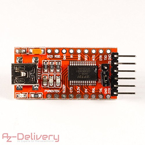 AZDelivery FTDI Adaptador FT232RL USB a TTL Serie para 3 3V y 5V para Arduino