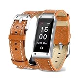 Fuibo Smartwatch, Y2 Farbe Bildschirm Blutdruck / Herzfrequenz Armband Smart Watch Armband Sport | Intelligente Armbanduhr Sport Fitness Tracker Armband (Braun)