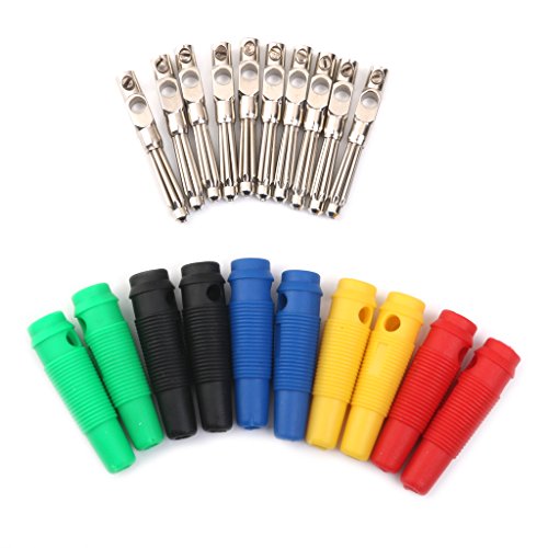 Conector Banana 4mm Pvc 10x De Aislamiento Para La Prueba De Metro Del Altavoz Posterior Union