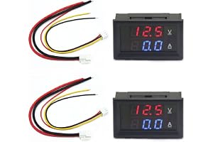 VooGenzek 2 ST 0.28" LED Voltmeter Amperemeter, Röd och Blå Detektor Spänningsström Mätare Panel Amp Volt Mätare, DC 0-100V 1