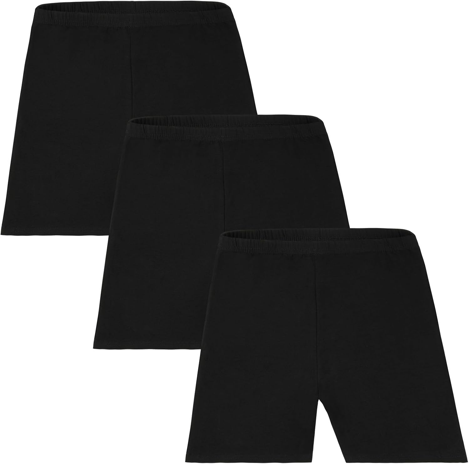 AOOWU Pantalones Corto de Danza para Niñas, 3 Piezas Pantalones Cortos de Ballet para Niños, Short Pantalones de Gimnasia Ballet Niños con Cintura Elástica para 9-10 Años (140CM)