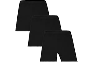 AOOWU Pantalones Corto de Danza para Niñas, 3 Piezas Pantalones Cortos de Ballet para Niños, Short Pantalones de Gimnasia Ballet Niños con Cintura Elástica para 9-10 Años (140CM)