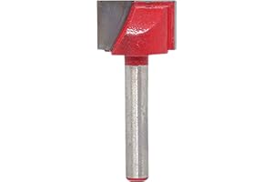 KATUR Broca de enrutador de limpieza de fondo para cepillado de superficie, Vástago de 6 mm Doble flauta Punta de carburo con punta de limpieza Fresa inferior (Vástago de 6 mm Ancho de 18 mm)