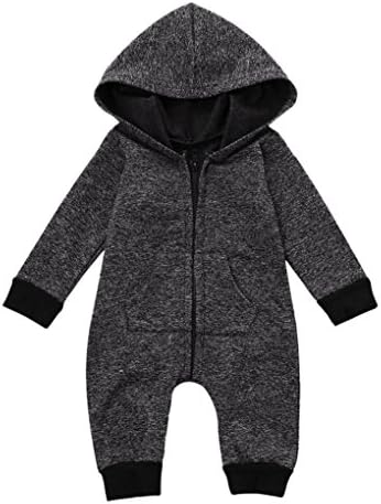 KIMODO Newborn Infant Baby Boys Girls Romper Hooded Jumpsuit Bodysuit Clothes Outfit (90)