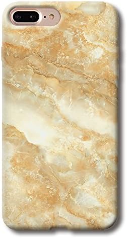ELETRICO iPhone 7 Plus Case TPU Silicone Soft Back Cover Marble Stone Pattern 5.5 inch (light yellow)