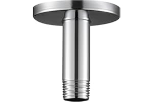 OFFO Shower Arm with Flange Universal Ceiling-Mounted Replacement Shower Arm for Fixed Shower Head and Rain Shower Head 7.6cm(3 inch) Chrome