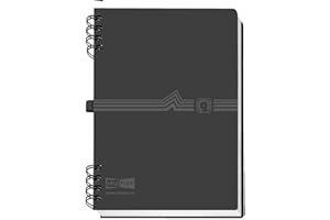 VELOFLEX 5105180 - Carnet d'adresses avec reliure à spirales DIN A5, PP, avec index de 12 pièces, annuaire téléphonique noir