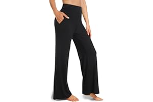 BLONGW Womens Wide Leg Yoga Pants with Pockets High Waisted Stretchy Lounge Joggers for Women Comfortable Casual Activewear Palazzo Trousers UK