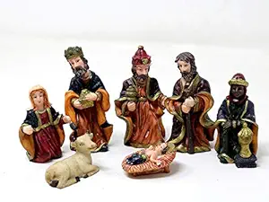 Khakee Christmas Cribset Nativity Figurine Set for Xmas Decoration with Jesus and His Disciples - Small Christmas Gift(2)