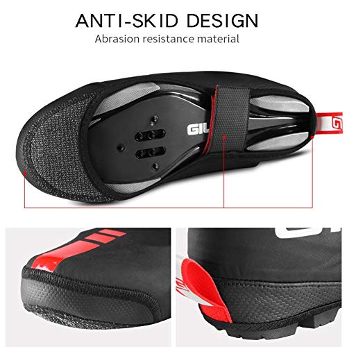 Corwar Couvre-chaussures thermiques, PU imperméable Réutilisable Épaissir Semelle Réfléchissante En Plein Air MTB Route Vélo Vélo De Course Couvre-Chaussures Vélo Sur-Chaussures Haute pour GIYO heathly