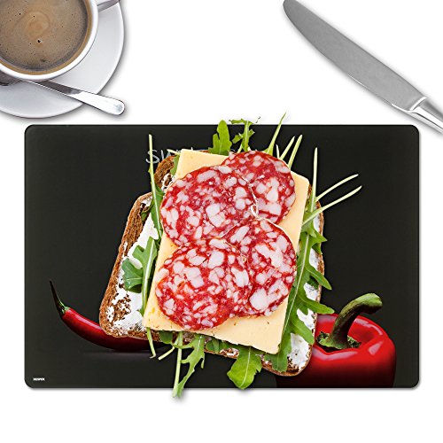 Glas-Schneideplatte 2er Pack Schneidebrett – Frühstücksbrett – Tranchierbrett – Glasbrettchen - 3