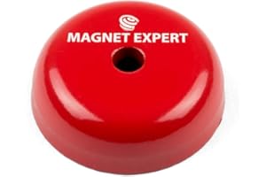 FIRST4MAGNETS Alnico Flacher Topfmagnet Für Hochtemperatur -, Engineering - und Herstellungsanwendungen - 29mm Durchmesser x 9mm Dicker C/W 5,2mm Dia Counterunk Loch - 5kg Ziehen - Pack von 4