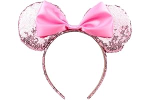 SNNER Nette Mickey Mouse-Ohren Stirnband Schmetterling Glitter Haarband Für Mädchen