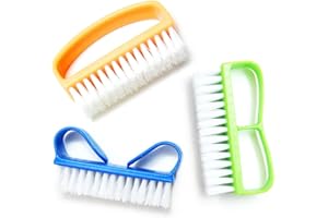 ANRTC Nail Clean Brush (3 Pcs) Double Sided Finger Brush Cleaning Scrubbing Brushes Durable Strong Bristles Ergonomic Handle Ideal For Cleaning Fingernails and Toenails (3 Pcs)