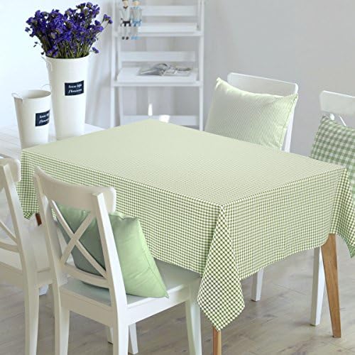 Deconovo Gingham Waterproof Table Cloth Fabric Wipe Clean Tablecloth for Dining Tables 140 x 300cm Green
