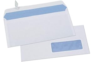 GPV Boite de 500 enveloppes auto-adhésives 80g DL 110x220mm fenêtre 35x100