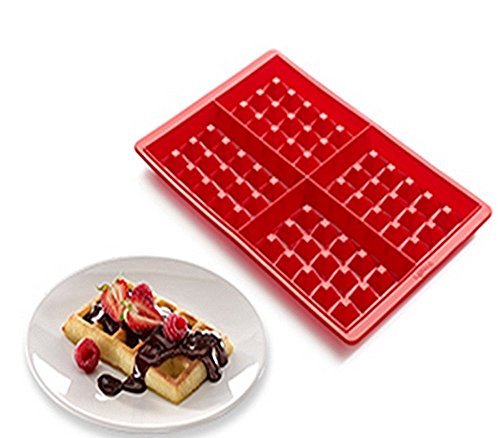 Fanaticism 2er set Silikon Waffeln Backform Schokoladenform Kuchenform Waffelform Eiswürfelform Schokoladen Tafeln machen - 3