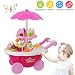 Produktbild Kinder Eiswagen Trolley Spielzeug, Spielhaus Spielzeug, Rollenspiel Spielzeug Set, Kinder Rollenspiel Spielzeug, Mini Trolley Shop Spielzeug mit Licht und Musik