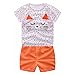 Produktbild Sommer Bekeleideung Set Kinder Cartoon Flugzeug Tops Shirt + Hosen Outfits Set Neugeborenen Sommer Anzug Kinder T-shirt und Hose Kleidung Set (6 Monate-3 Jahre) LMMVP (Orange, 80CM)