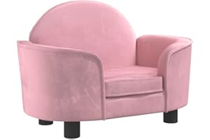 vidaXL Cama para Perros de Terciopelo Rosa, Sofá para Mascotas, 66x40x45 cm