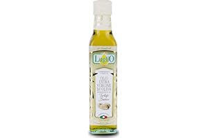 Olio Luglio - Huile d'Olive à la Truffe Blanche (250 ml) - Huile d'Olive Extra Vierge - Extraction à froid - Essence de Truffe Blanche - Bouteille en verre (250 ml)