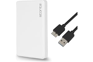 Storite Data Storage External Hard Drive 1TB USB 3.0 Portable & Slim Hardisk 2.5" HDD Data Backup & Games Store Hardrive Memory Expansion Harddrive For PS3 PS4 Mac PC Laptop Desktop (White)