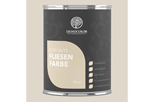 Lignocolor Fliesenfarbe matt | hochbeständige Farbe für Wand- & Bodenfliesen (Ida´s Light Grey matt, 750 ml) | hochdeckend für den Innenbereich